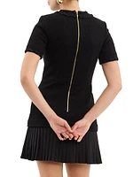 Margo Boucle Short-Sleeve Minidress
