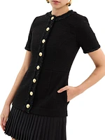 Margo Boucle Short-Sleeve Minidress