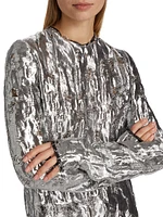 Metallic Cloque Top