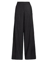 Wool Crepe Low-Rise Pants