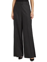 Wool Crepe Low-Rise Pants
