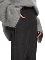 Wool Crepe Low-Rise Pants