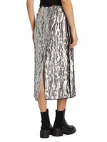 Metallic Jacquard Midi-Skirt