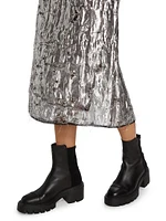 Metallic Jacquard Midi-Skirt