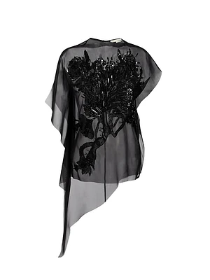 Organza Floral Embroidered Top