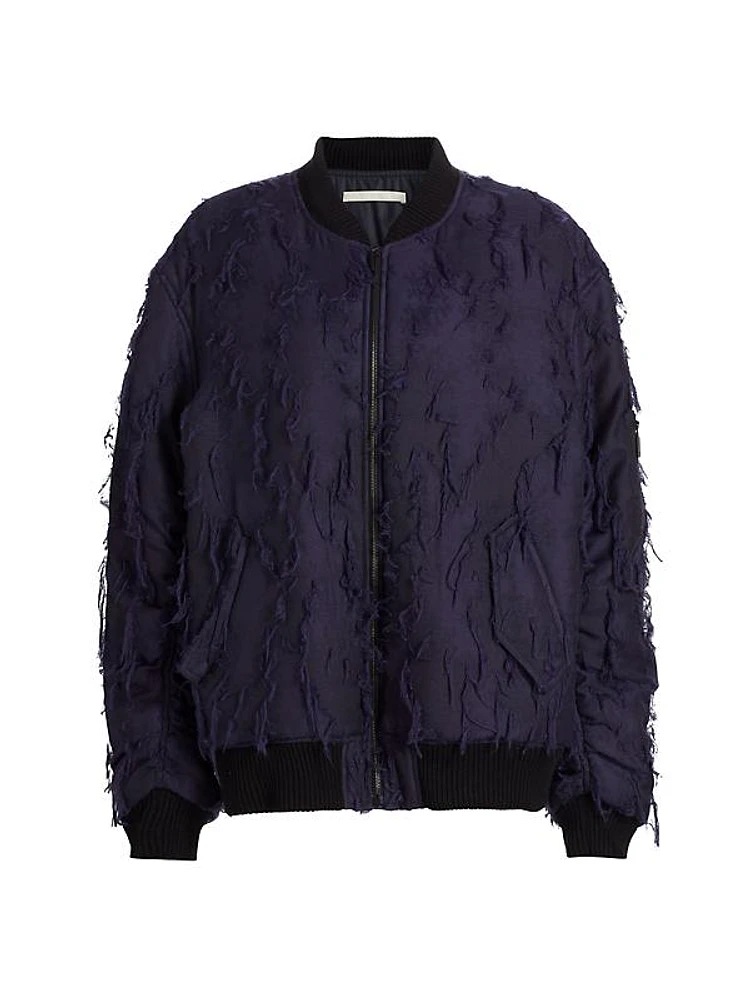 Fray Jacquard Bomber Jacket