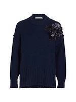 Embellished Merino Wool Sweater