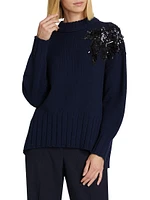 Embellished Merino Wool Sweater