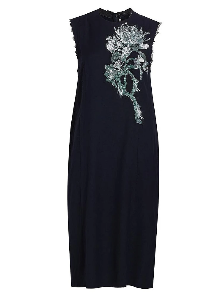 Floral Embellished Shift Dress