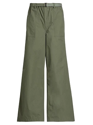 Wide-Leg Rip-Stop Pants