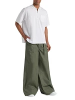 Wide-Leg Rip-Stop Pants