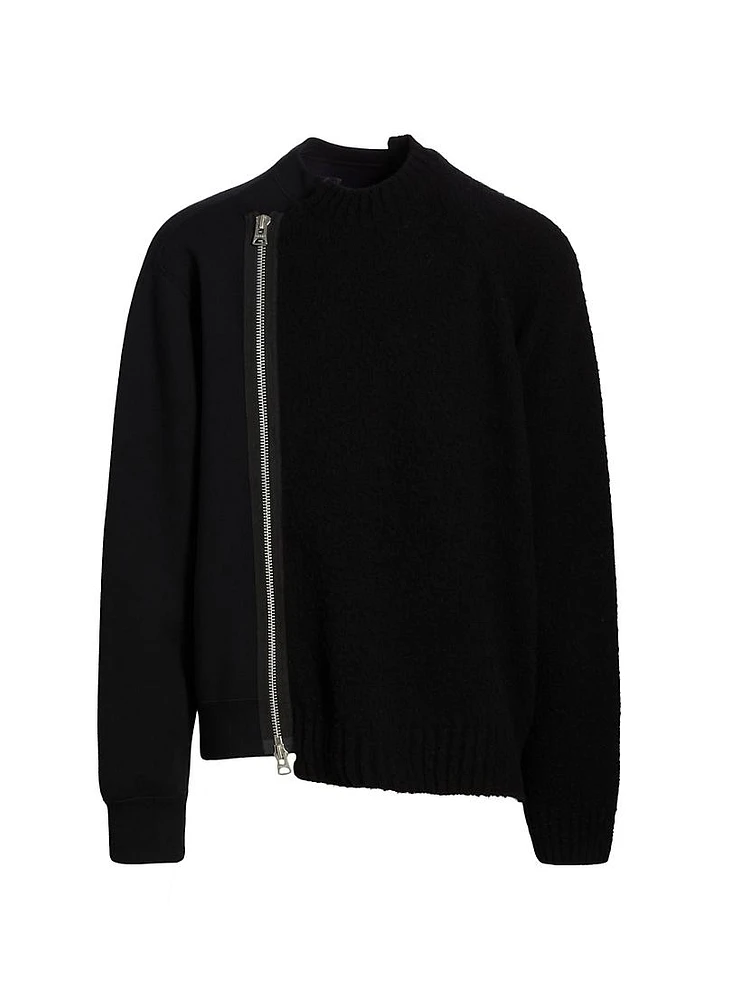 Asymmetric Zip Knit Sweater