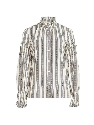 Striped Organic-Cotton Long-Sleeve Shirt
