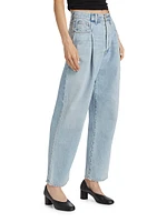 Washed Cotton Denim Straight-Leg Jeans