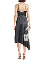 Floral Asymmetric Slip Midi-Dress