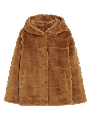 Goldy Faux-Fur Hooded Short Coat