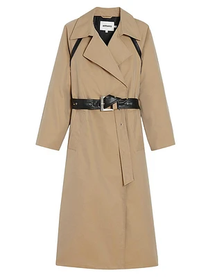 Marge Cotton-Blend Tie-Waist Trench Coat
