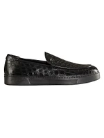 Matted Crocodile Leather Loafers