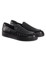 Matted Crocodile Leather Loafers