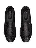 Matted Crocodile Leather Loafers