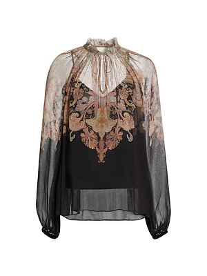 Paisley Tieneck Blouse