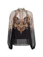 Paisley Tieneck Blouse