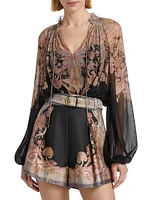 Paisley Tieneck Blouse