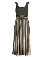 Story One Metallic Scoopneck Midi-Dress