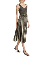 Story One Metallic Scoopneck Midi-Dress