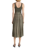 Story One Metallic Scoopneck Midi-Dress