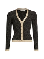 Story One Metallic V-Neck Cardigan