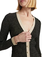 Story One Metallic V-Neck Cardigan