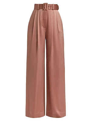 Silk Tuck Pants