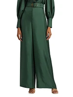 Illustration Belted Wide-Leg Pants