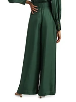 Illustration Belted Wide-Leg Pants