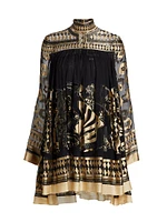 Otto Metallic Printed Minidress