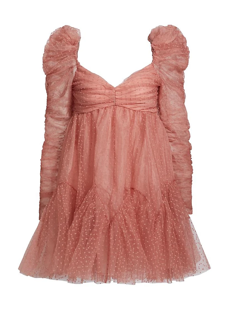 Ruched Tulle Minidress