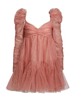 Ruched Tulle Minidress
