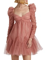 Ruched Tulle Minidress