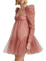 Ruched Tulle Minidress