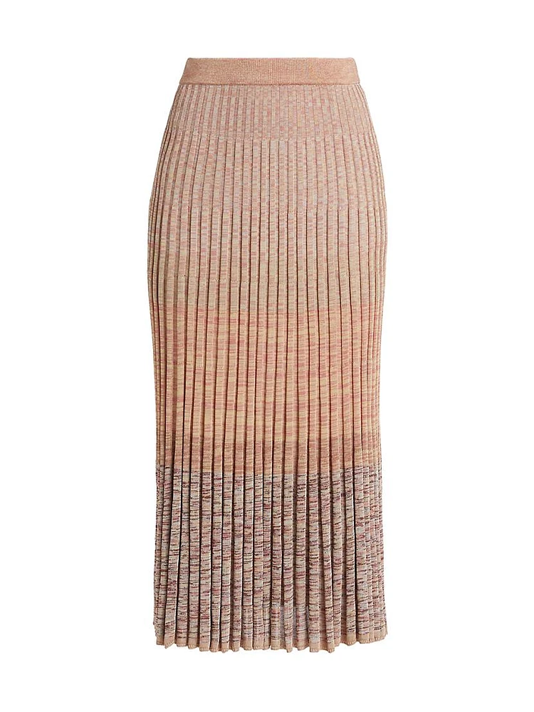 Story One Pleated Knit Midi-Skirt