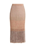 Story One Pleated Knit Midi-Skirt