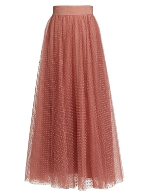 Polka Dot Tulle Maxi Skirt