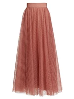 Polka Dot Tulle Maxi Skirt