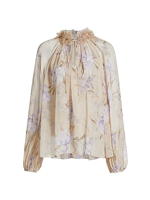 Eden Floral Ruffled Neck Blouse
