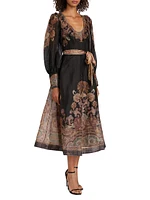 Illustration Structured Paisley Midi-Dress