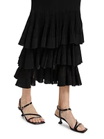 Story One Ruffled Knit Midi-Skirt