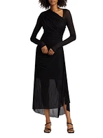 Illustration Gathered Midi-Dress