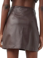 Adiza Faux-Leather Zip-Up Miniskirt