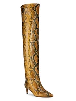 Carolina Snake-Embossed Leather Boots